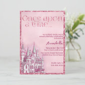 ピンクグリッターキャッスルフェアリーテイルテーマ 招待状 (スタンド正面)