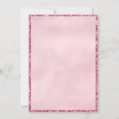 ピンクグリッターキャッスルフェアリーテイルテーマ 招待状 (裏面)