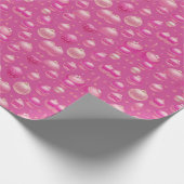 ピンクグリッタークリスマスボールホリデーギフト ラッピングペーパー (角)