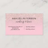 ピンクグリッターグラデーションキャンディモノグラム化粧ヘア 名刺 (裏面)