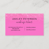 ピンクグリッターグラデーションネオンモノグラム化粧毛 名刺 (裏面)