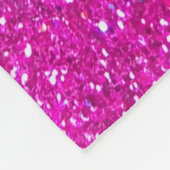 ピンクグリッターグラデーションプリンセスクイーンスパークルモノグラム フリースブランケット (角)