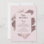 ピンクグリッターグラマラスな独身最後の夜の招待状 招待状 (裏面)