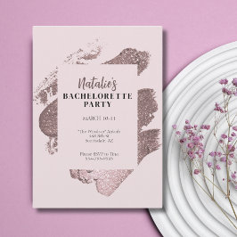 ピンクグリッターグラムバチェロレッテ招待状 招待状