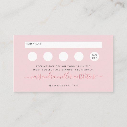 ピンクグリッターグラム美しい美学ロイヤリティ& 名刺 (裏面)