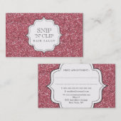 ピンクグリッターグリッツグラム美容師カード 予約カード (正面/裏面)
