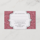 ピンクグリッターグリッツグラム美容師カード 予約カード (裏面)