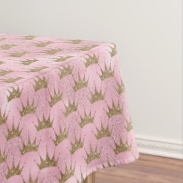 ピンクグリッターゴールデンクラウン テーブルクロス