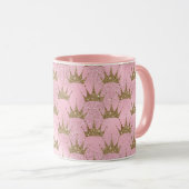 ピンクグリッターゴールデンクラウン マグカップ (正面右)