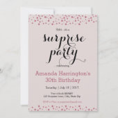 ピンクグリッターサプライズパーティの招待状 招待状 (正面)