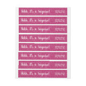 ピンクグリッターサプライズラップ差出人住所ラベル ラップアラウンドラベル (シート)