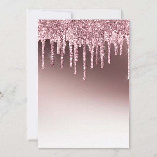 ピンクグリッターサプライズ50と素晴らしい誕生日 招待状 (裏面)