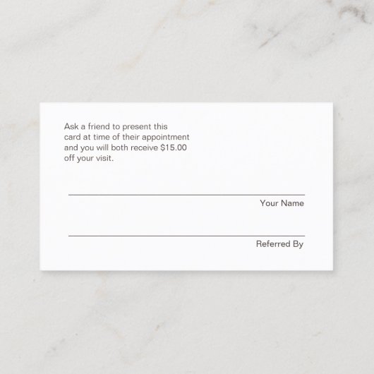 ピンクグリッターサロン紹介顧客ロイヤリティ 紹介カード (裏面)