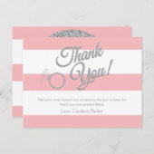 ピンクグリッターサンキューカード ポストカード (正面/裏面)