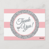 ピンクグリッターサンキューカード ポストカード (裏面)