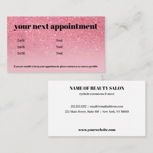 ピンクグリッターシグラデーションックはっきりした美しい 名刺 (正面/裏面)