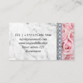 ピンクグリッターシック金ゴールドアーティストバラ金ゴールドビジネスC 名刺 (裏面)