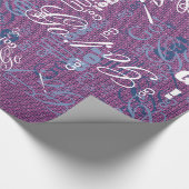 ピンクグリッターシボロンニットパターンプリント ラッピングペーパー (角)