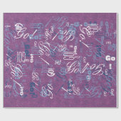 ピンクグリッターシボロンニットパターンプリント ラッピングペーパー (フラット)