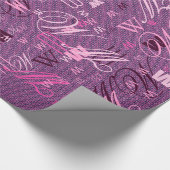 ピンクグリッターシボロンニットパターンプリント ラッピングペーパー (角)