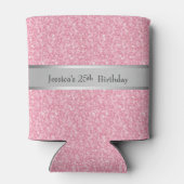 ピンクグリッターシルバーのグラデーションのアクセント 缶クーラー (裏面)