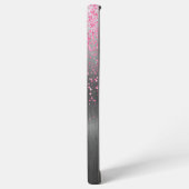 ピンクグリッターシルバーメタルグパーソナライズされたラム SAMSUNG GALAXYケース (左側面)