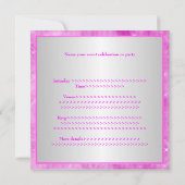 ピンクグリッターシルバーライト30歳誕生日パーティー 招待状 (裏面)