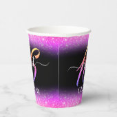 ピンクグリッタースウィート16紙カップ 紙コップ (右)