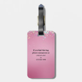 ピンクグリッタースカイディーバ ラゲッジタグ (裏面縦)