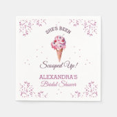 ピンクグリッタースコップアップアイスクリームブライダルシャワー スタンダードカクテルナプキン (正面)