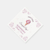 ピンクグリッタースコップアップアイスクリームブライダルシャワー スタンダードカクテルナプキン (角)