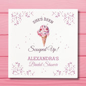 ピンクグリッタースコップアップアイスクリームブライダルシャワー スタンダードカクテルナプキン