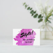 ピンクグリッタースタイリスト、美しい 名刺 (スタンド正面)