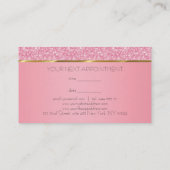 ピンクグリッターストライプ金ゴールド 名刺 (裏面)