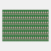 ピンクグリッタースノーフレークスクリスマスツリーホリデイズ ラッピングペーパーシート (正面)