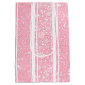 ピンクグリッタースノーフレークホリデーミディアム抱き枕 ミディアムペーパーバッグ (裏面)