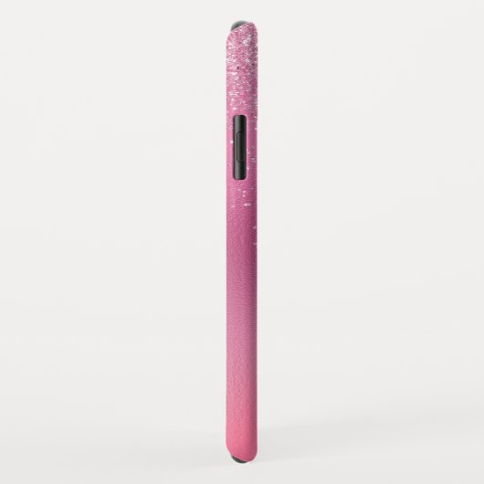 ピンクグリッタースパーガーリークルグリッターモノグラム Case-Mate iPhoneケース (裏面/右)