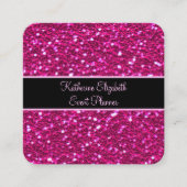ピンクグリッタースパークガーリールズグラム スクエア名刺 (正面)