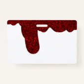 ピンクグリッタースパークルアートデザイン追加ネーム文字 バッジ (裏面)