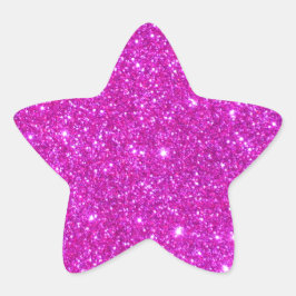 ピンクグリッタースパークルカスタマイズ可能デザイン 星シール