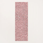 ピンクグリッタースパークルグラモールガールズトレンディー モダン ヨガマット (裏面)