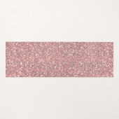 ピンクグリッタースパークルグラモールガールズトレンディー モダン ヨガマット (正面(横))