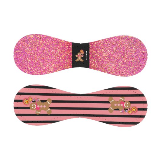 ピンクグリッタースパークルジンジャーブレッドガールパーソナライズされた 野球ボール (パネル)