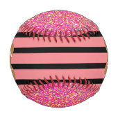 ピンクグリッタースパークルジンジャーブレッドガールパーソナライズされた 野球ボール (裏面)