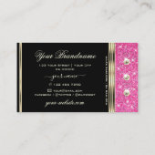 ピンクグリッタースパークルスターズダイヤモンド金ゴールドとブラック 名刺 (裏面)