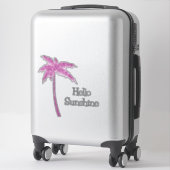 ピンクグリッタースパークルトロピカルパームツリー シール (スーツケース)