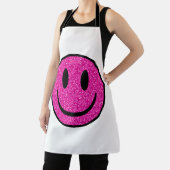 ピンクグリッタースマイル顔 エプロン (インサイチュ)