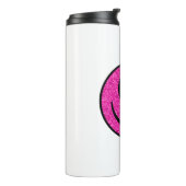 ピンクグリッタースマイル顔 タンブラー (回転左)