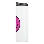 ピンクグリッタースマイル顔 タンブラー (回転右)