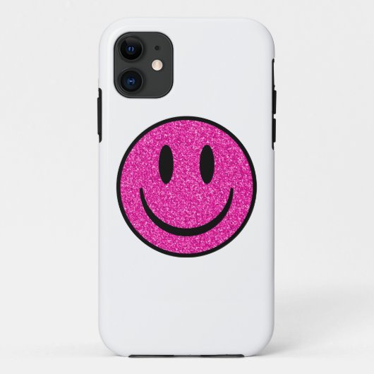 ピンクグリッタースマイル顔 Case-Mate iPhoneケース (裏面)
